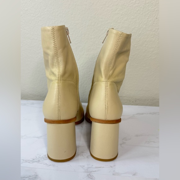 Free People Sienna Block Heel Ankle Boots Leather Size 39/US‎ 8.5-9  Square Toe - Picture 4 of 11